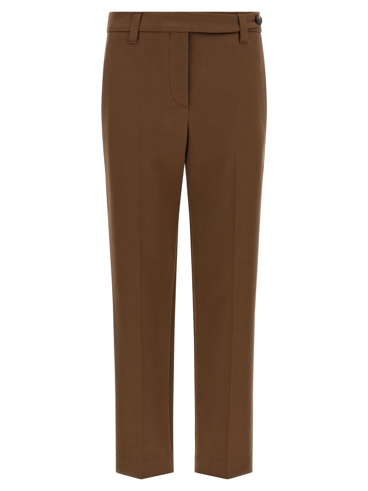Brunello Cucinelli Brown Cotton Cropped Pants