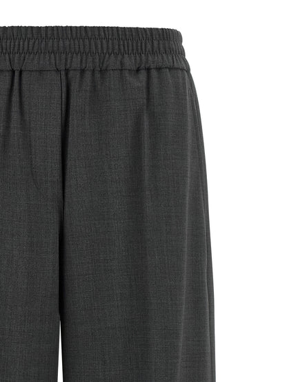 Brunello Cucinelli Gray Virgin Wool Flared Pants