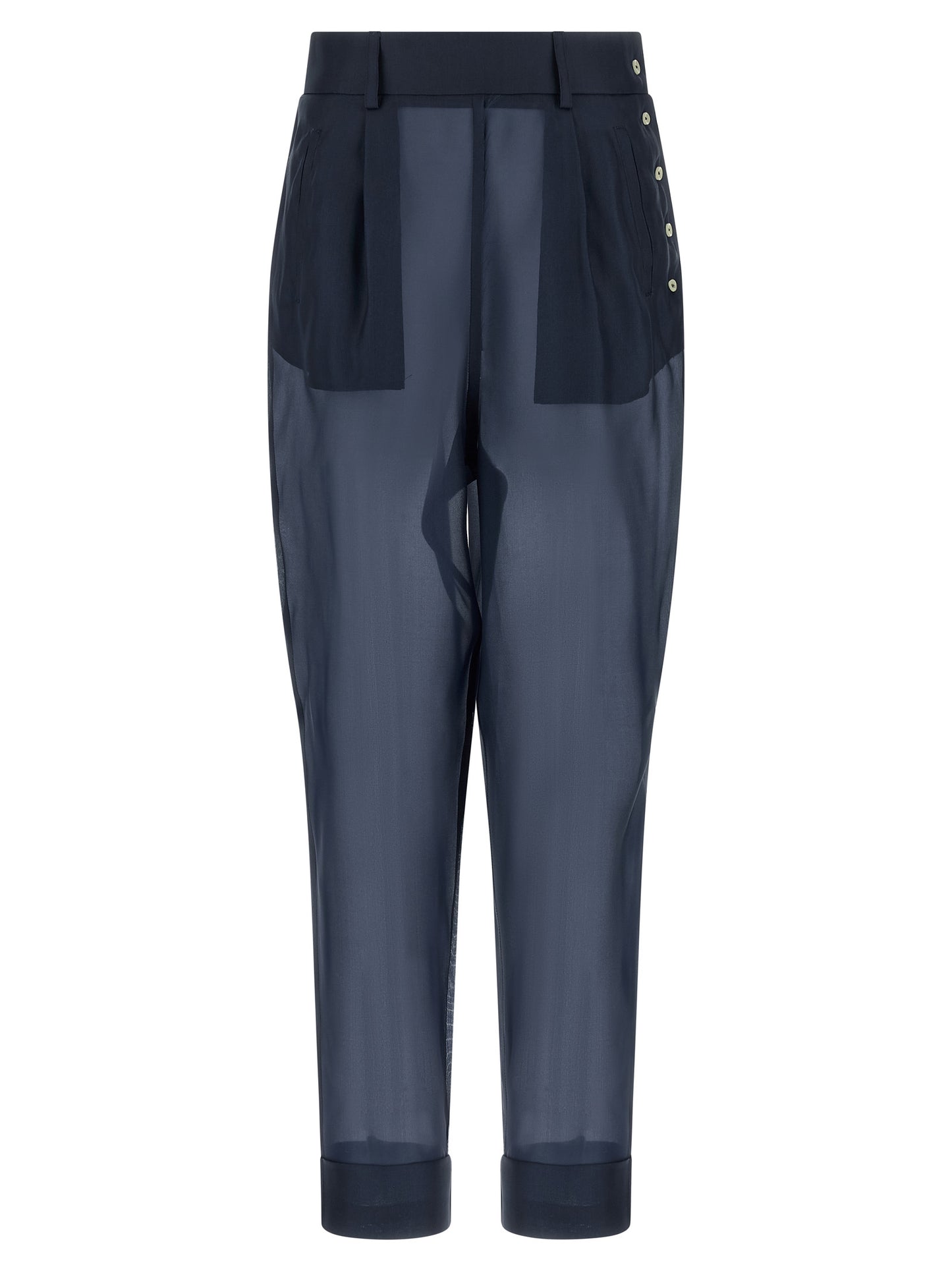 MAISON JEJIA Blue Silk Casual Pants