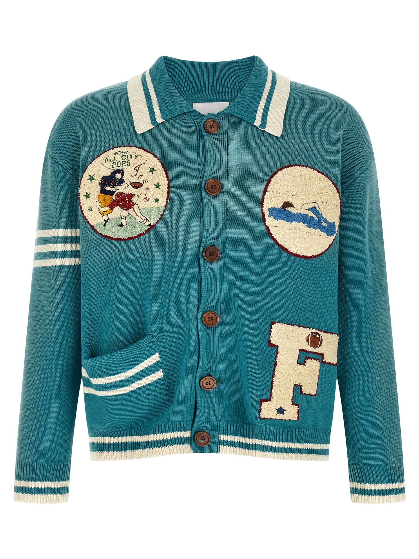 FOUND Blue Cotton Cardigan