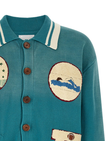 FOUND Blue Cotton Cardigan