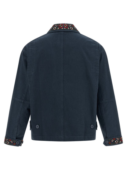 FOUND Blue Cotton Full-Length Jacket