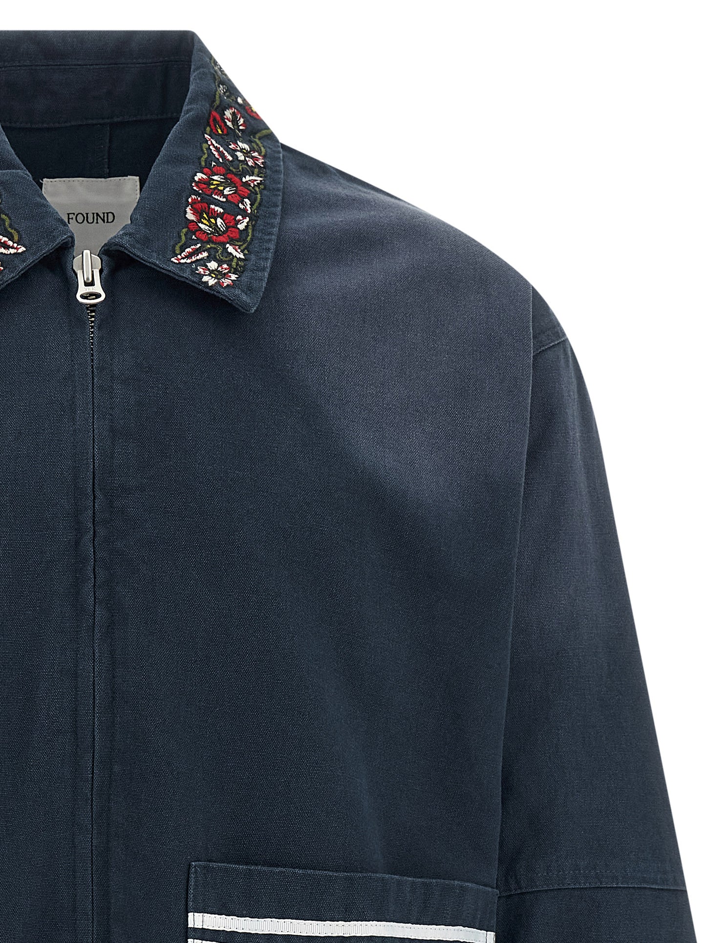 FOUND Blue Cotton Full-Length Jacket