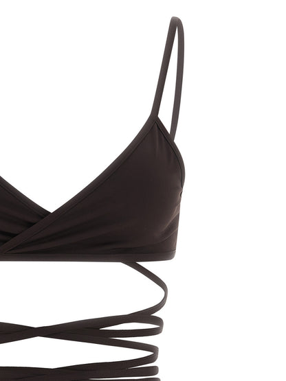 The Attico Brown Polyamide Bikini