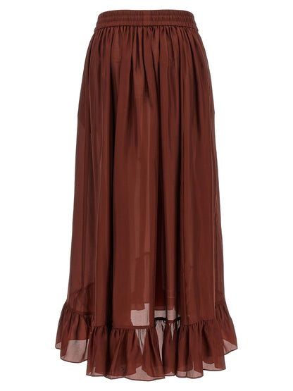 Zimmermann Bordeaux Silk Mini Skirt