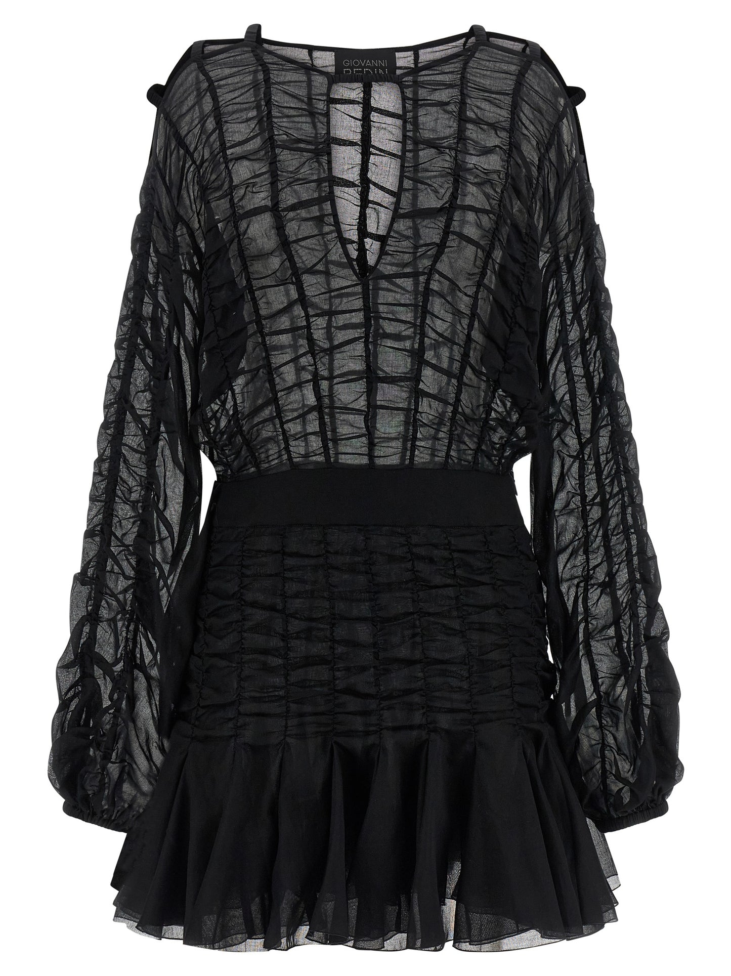 Giovanni Bedin Black Cotton Short Dress