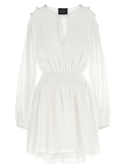 Giovanni Bedin White Cotton Short Dress
