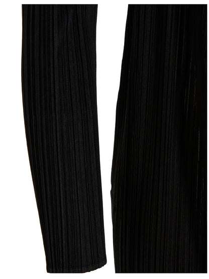 PLEATS PLEASE ISSEY MIYAKE Black Polyester Cardigan