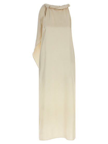 Loulou De Saison Beige Silk Midi Dress