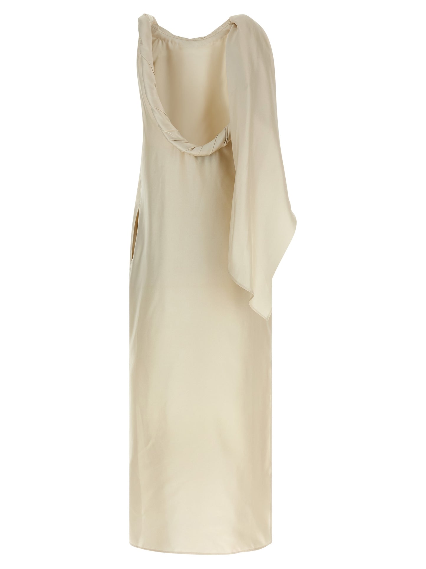 Loulou De Saison Beige Silk Midi Dress
