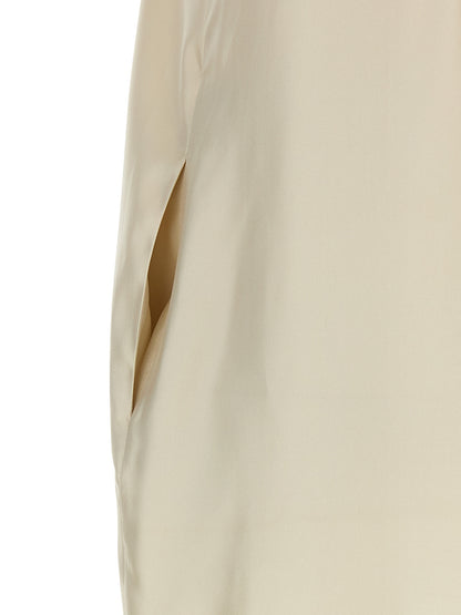 Loulou De Saison Beige Silk Midi Dress