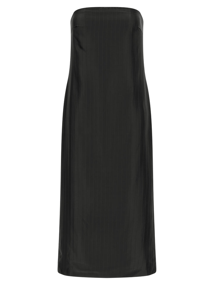Loulou De Saison Black Viscose Midi Dress