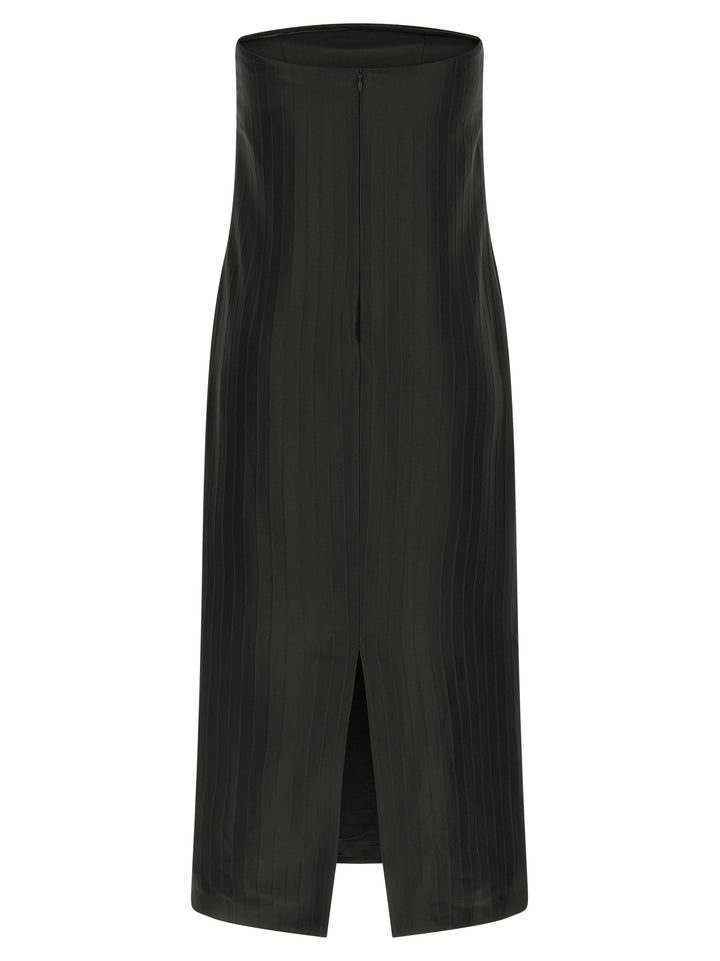 Loulou De Saison Black Viscose Midi Dress