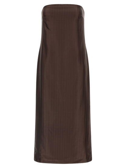 Loulou De Saison Brown Viscose Midi Dress