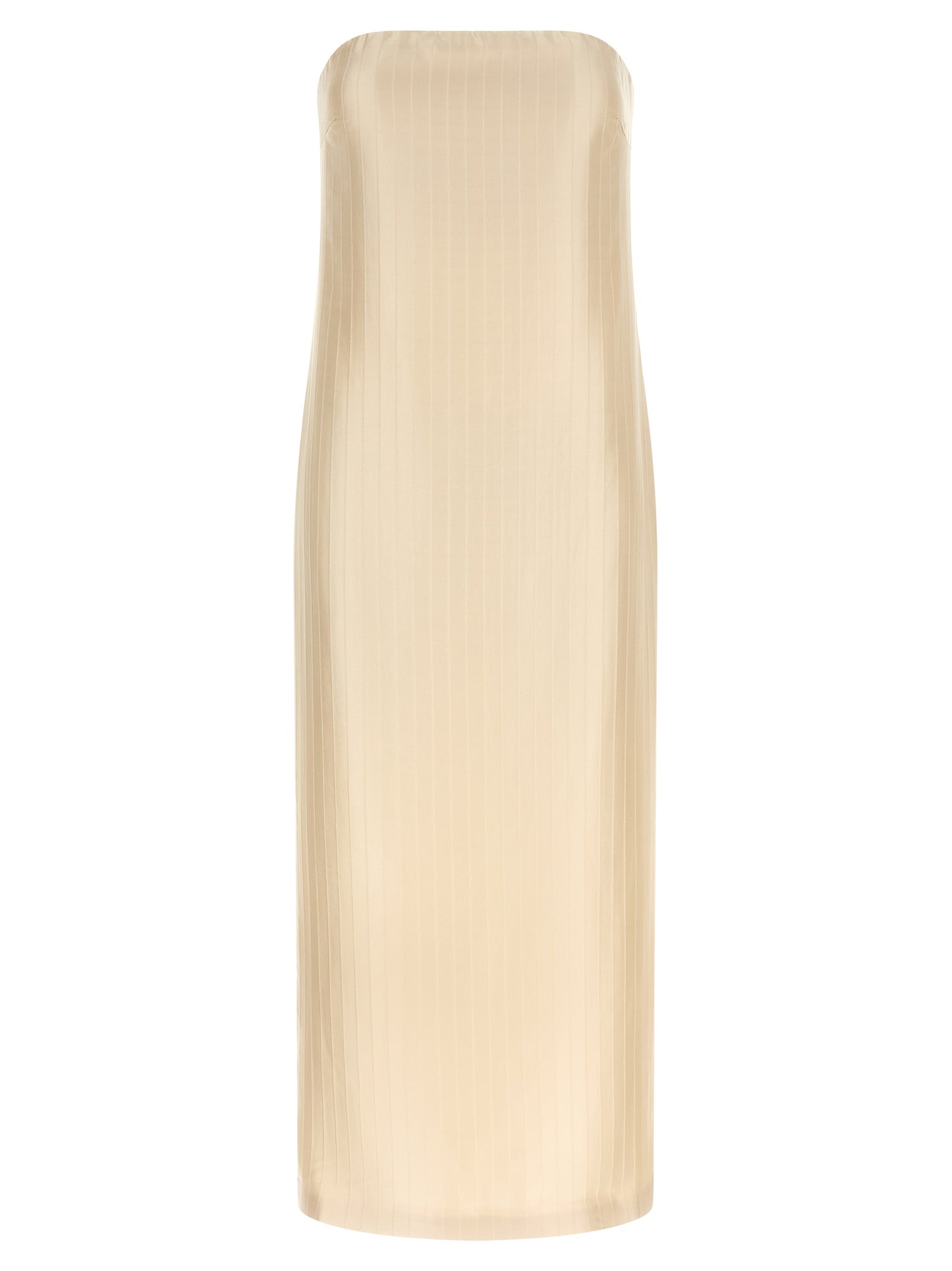 Loulou De Saison Beige Viscose Midi Dress