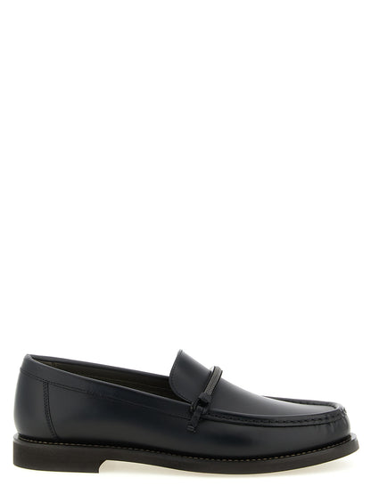 Brunello Cucinelli Black Calfskin Slip-On Loafers
