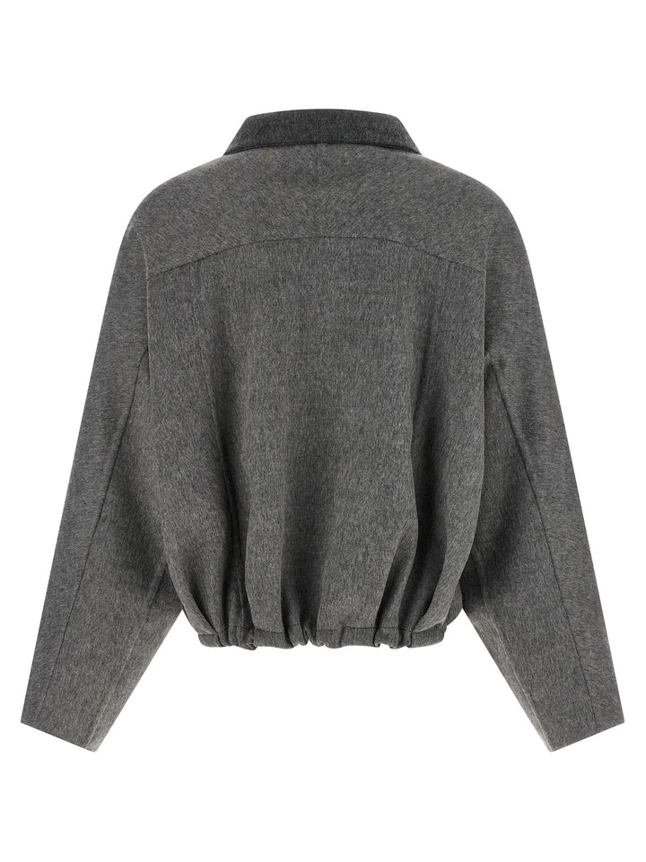 Brunello Cucinelli Gray Virgin Wool Full-Length Jacket