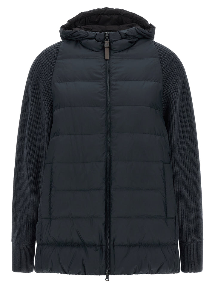 Brunello Cucinelli Blue Polyester Full-Length Jacket