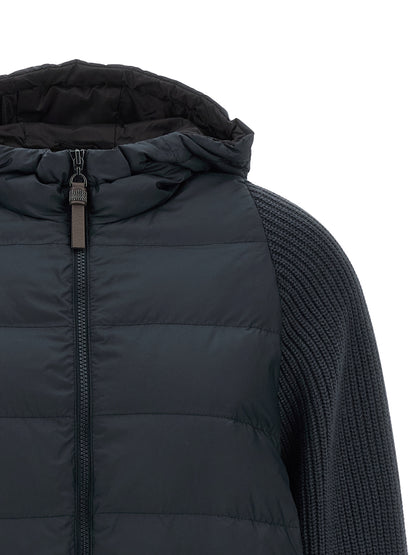 Brunello Cucinelli Blue Polyester Full-Length Jacket