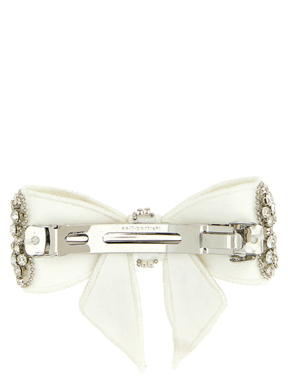 Self-Portrait White Polyester Hair Clip