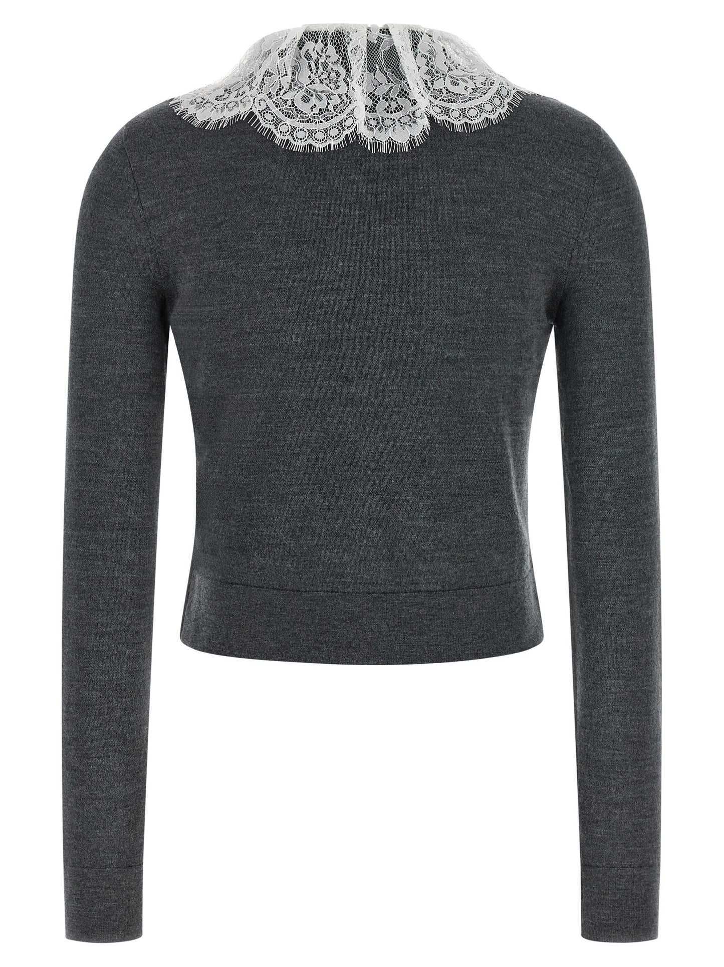 Self-Portrait Gray Wool Cardigan