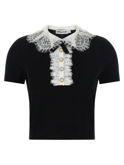 Self-Portrait Bicolor Wool Blouse