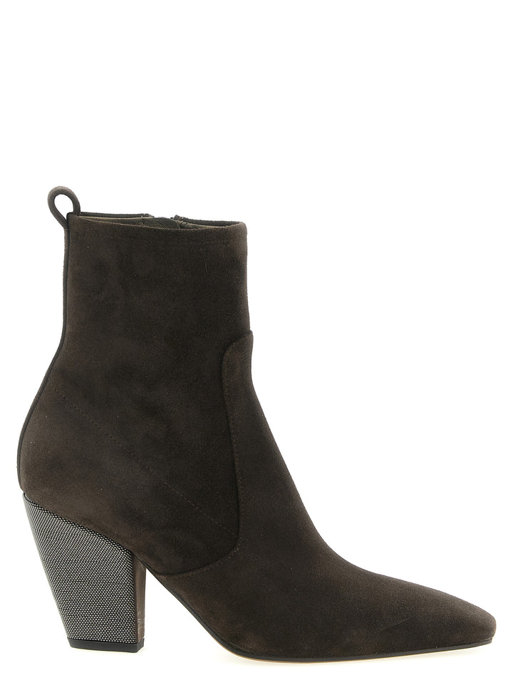 Brunello Cucinelli Brown Calfskin Ankle Boots