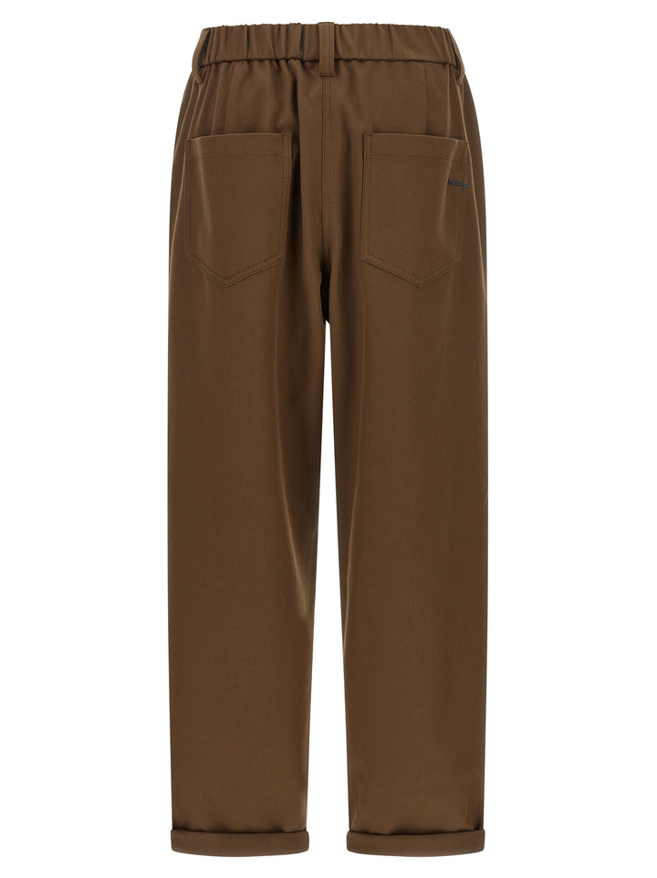 Brunello Cucinelli Brown Cotton Casual Pants