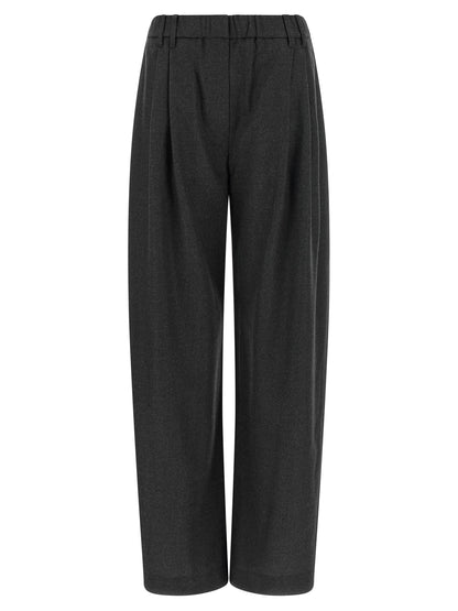 Brunello Cucinelli Gray Virgin Wool Casual Pants