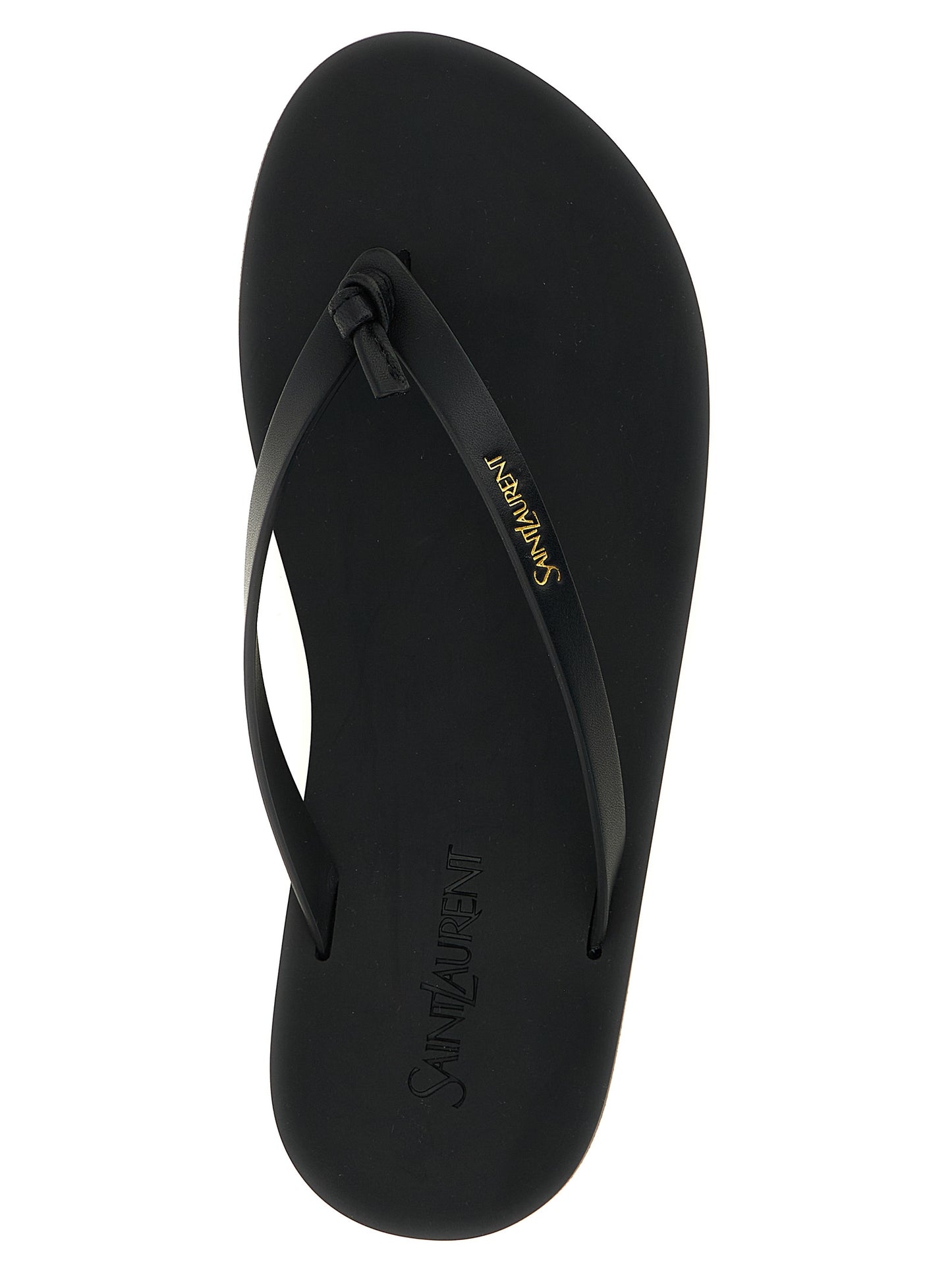 Saint Laurent Black Calfskin Slides