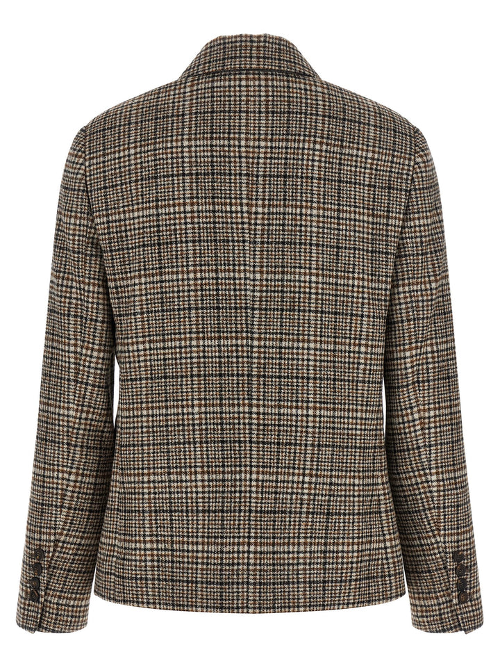 Brunello Cucinelli Beige Alpaca Leather Blazer