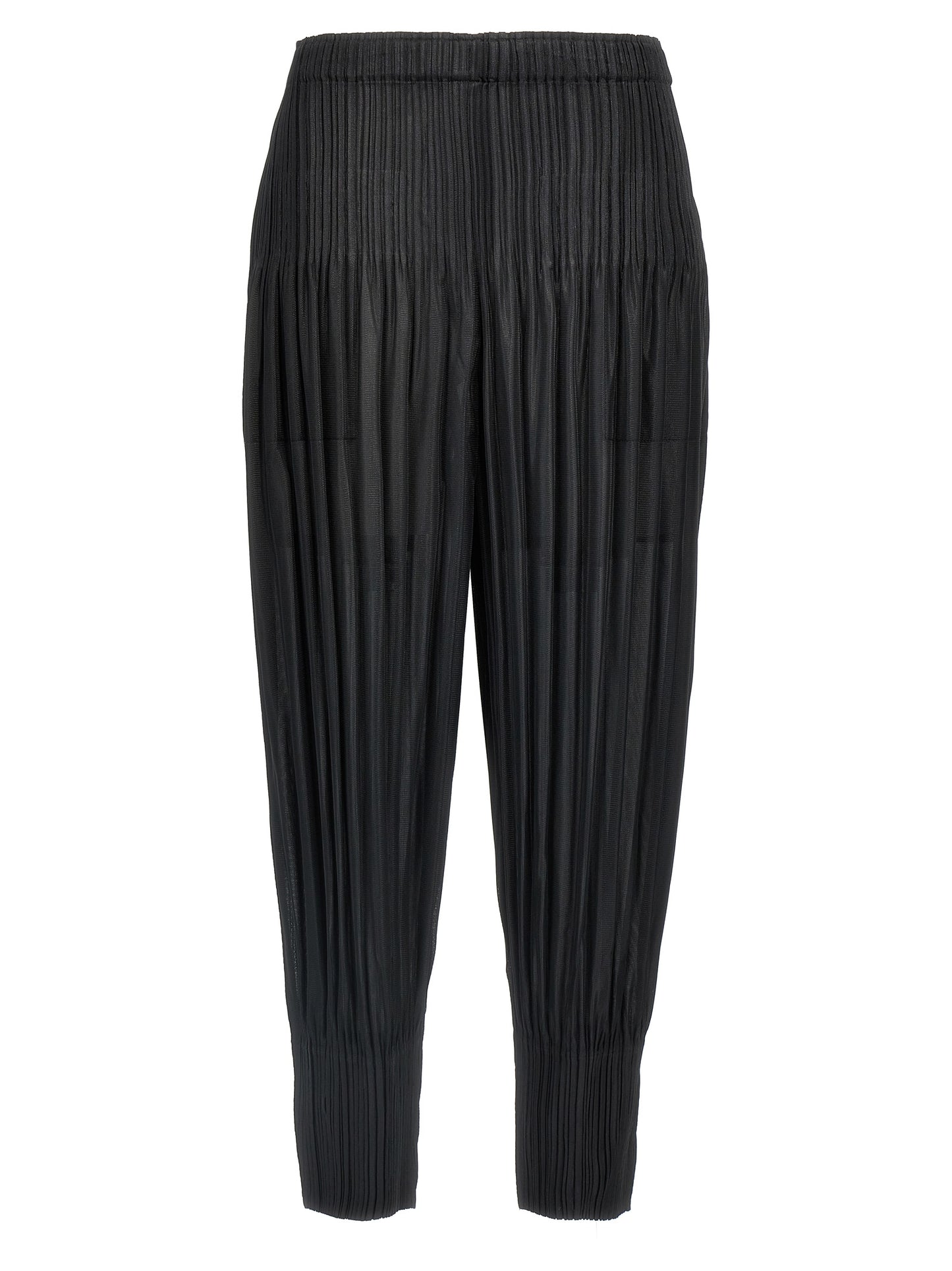 PLEATS PLEASE ISSEY MIYAKE Black Polyester Casual Pants
