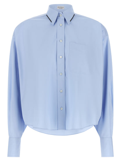 Brunello Cucinelli Blue Cotton Blouse