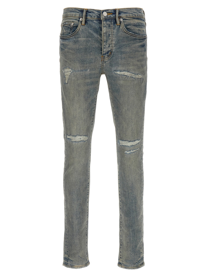 PURPLE Blue Cotton Slim Fit Jeans