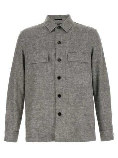 ZEGNA Beige Linen Blouse