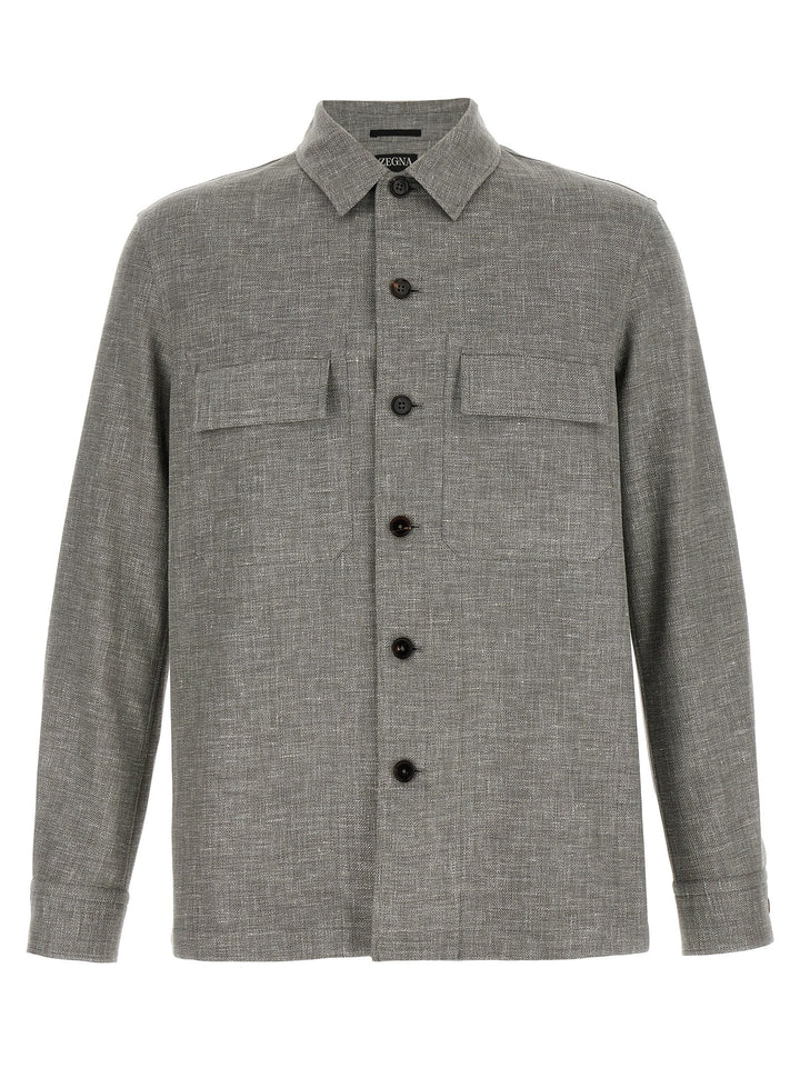 ZEGNA Beige Linen Blouse