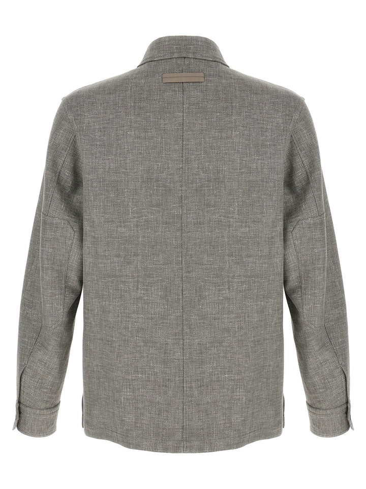 ZEGNA Beige Linen Blouse