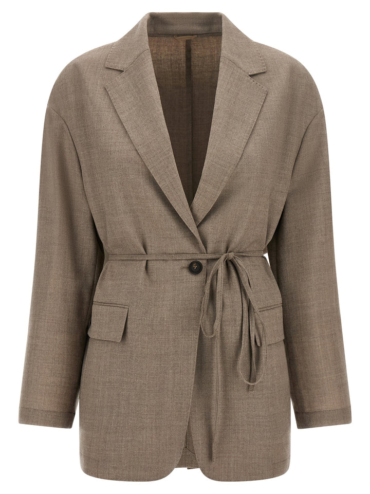 Brunello Cucinelli Beige Virgin Wool Blazer