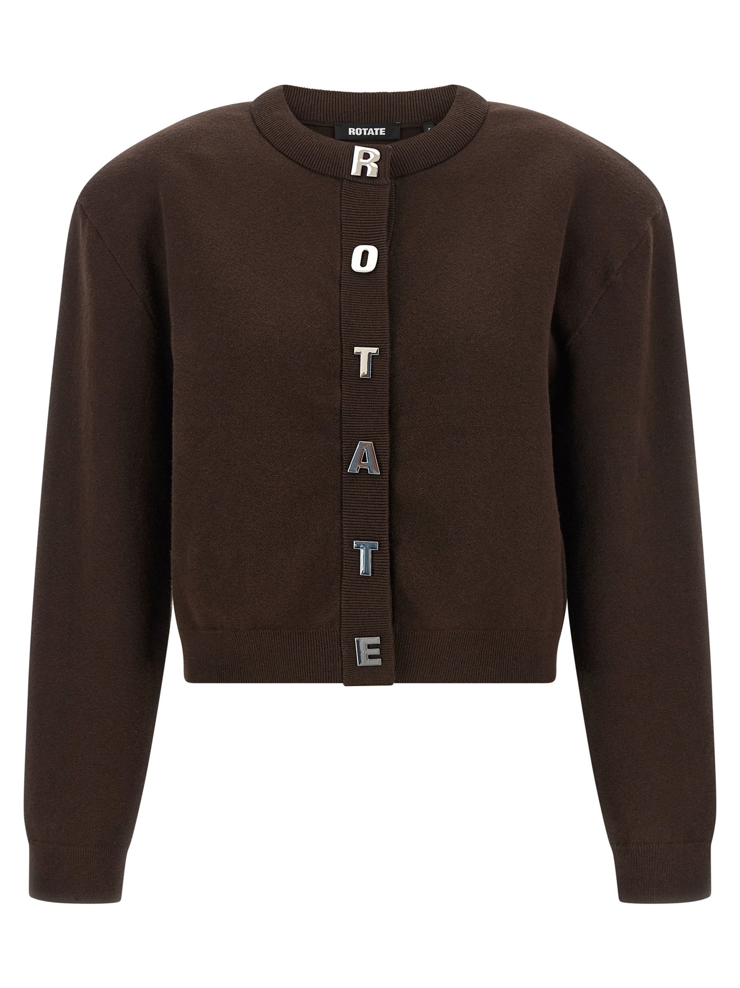 ROTATE BIRGER CHRISTENSEN Brown Organic Cotton Cardigan
