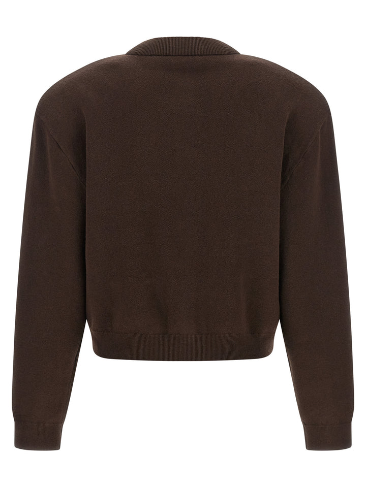 ROTATE BIRGER CHRISTENSEN Brown Organic Cotton Cardigan