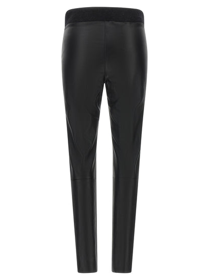 Brunello Cucinelli Black Lamb Leather Leggings
