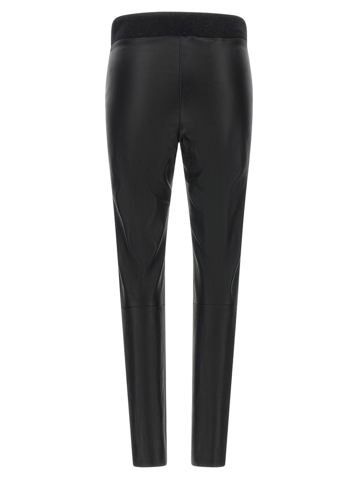 Brunello Cucinelli Black Lamb Leather Leggings