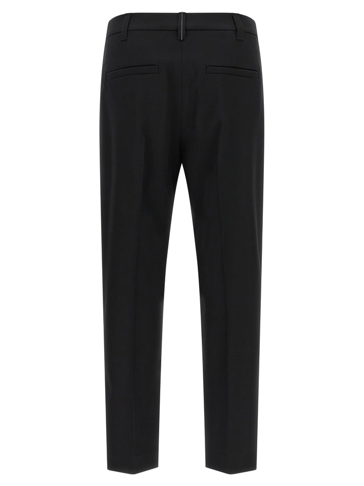 Brunello Cucinelli Black Virgin Wool Dress Pants