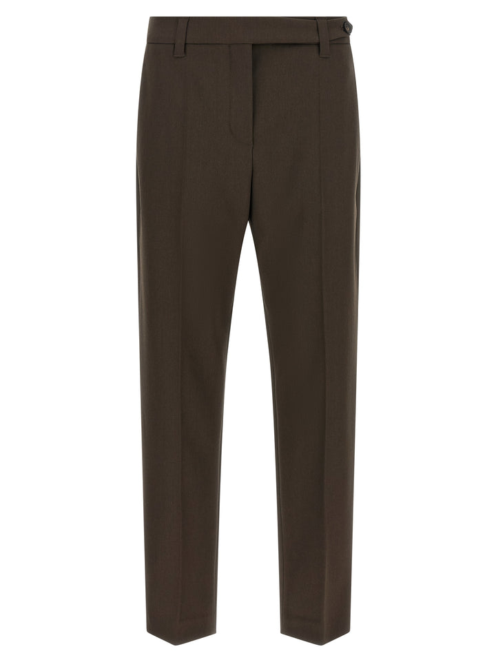 Brunello Cucinelli Brown Virgin Wool Dress Pants