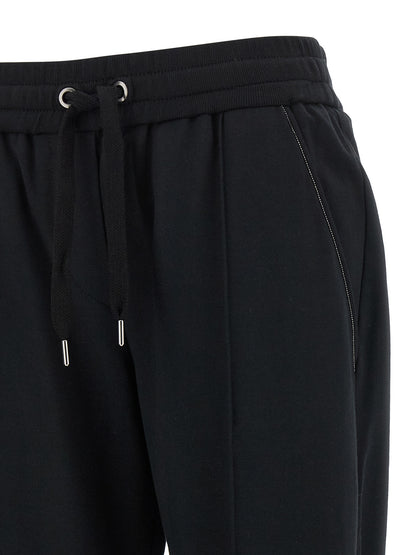 Brunello Cucinelli Black Cotton Joggers (Workout Pants)