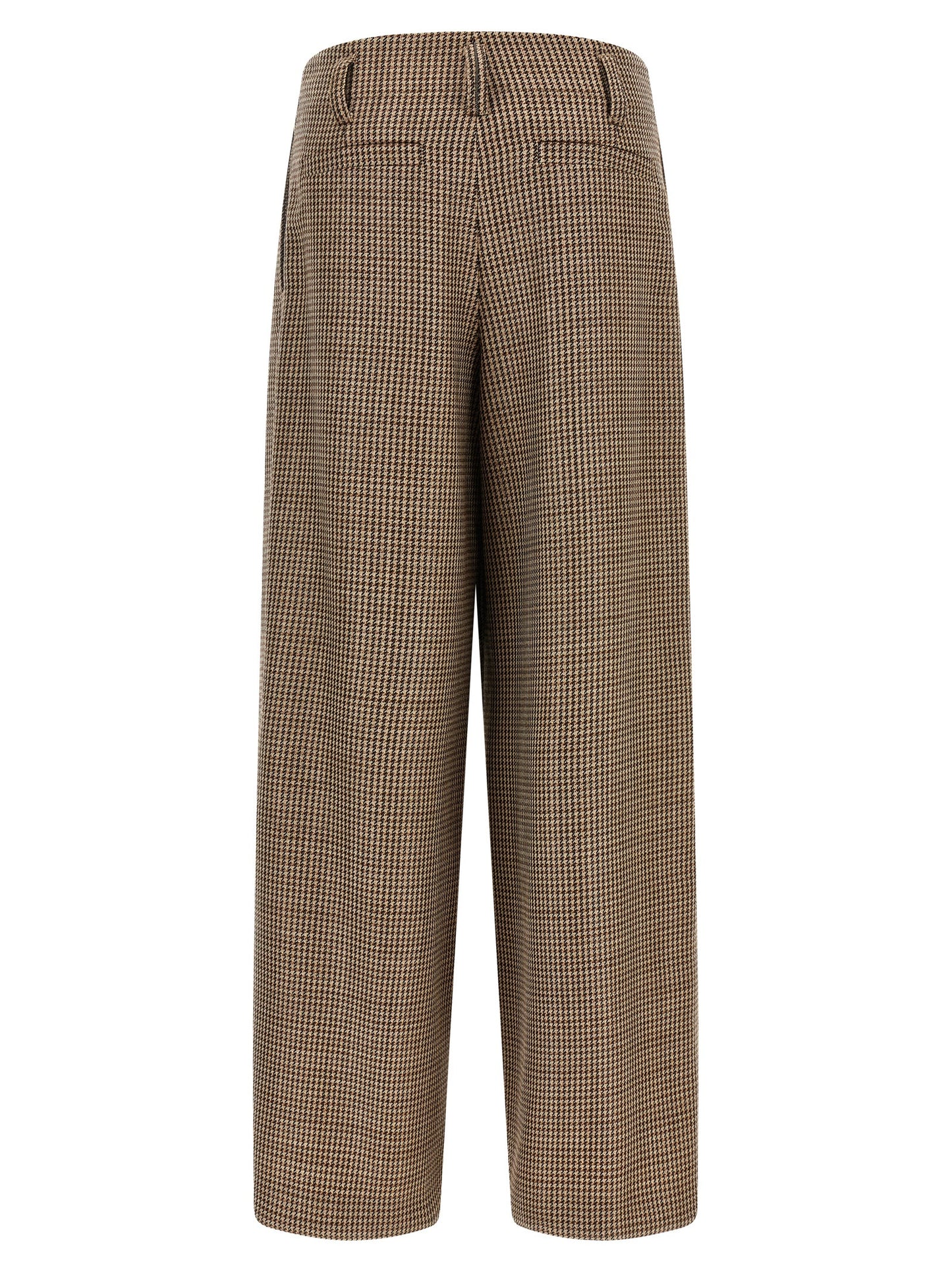 Brunello Cucinelli Brown Virgin Wool Flared Pants