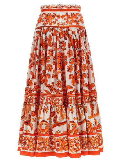 Dolce & Gabbana Orange Cotton Mini Skirt