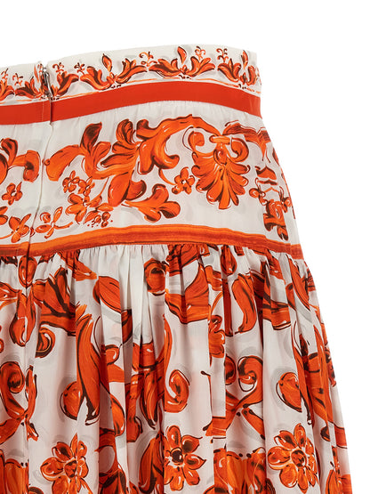 Dolce & Gabbana Orange Cotton Mini Skirt