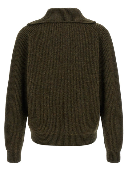 Jil Sander Bicolor Wool Cardigan