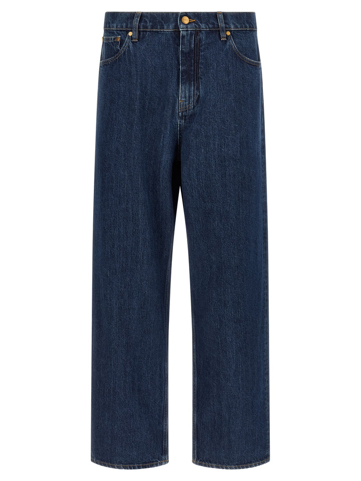 Jil Sander Blue Cotton Straight-Leg Jeans